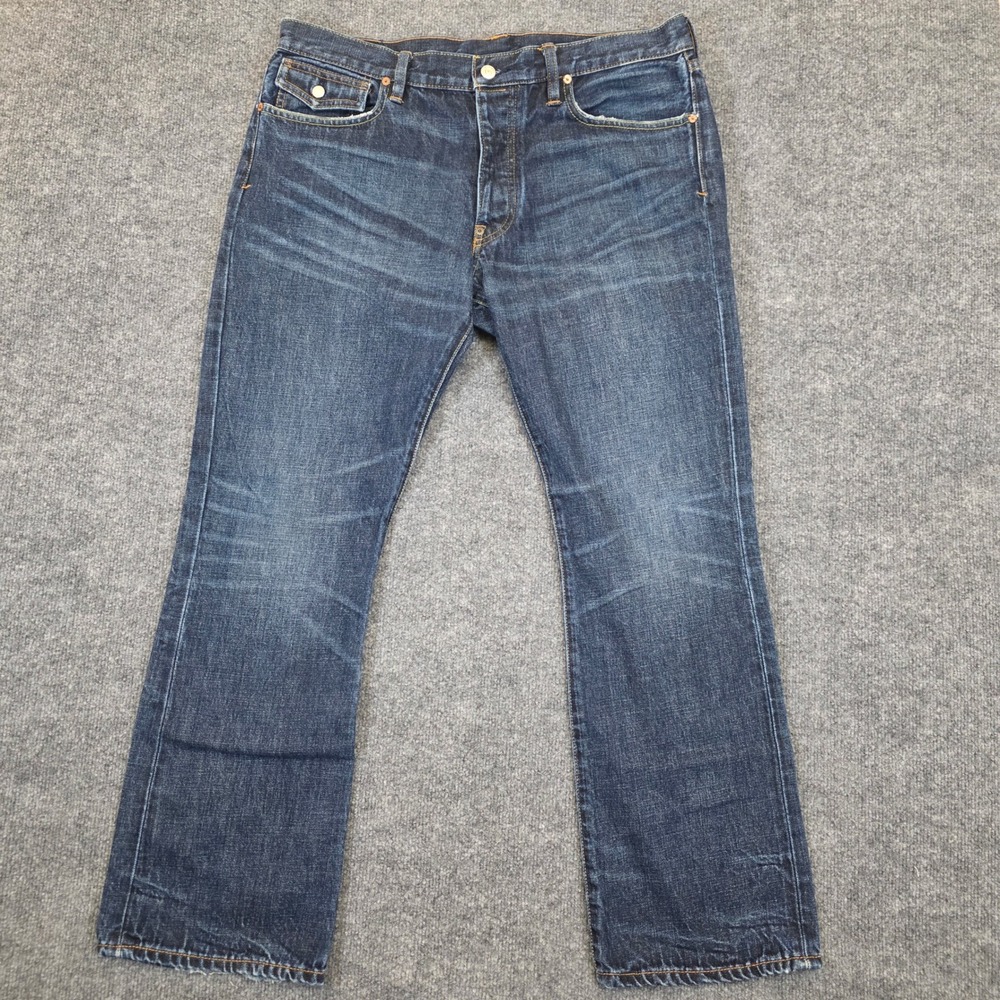 Polo Ralph Lauren Rockland 320 Jeans Mens 36x30 Blue Flap Pockets Button Fly